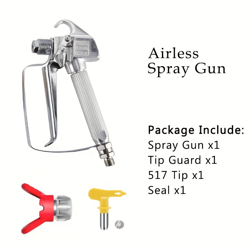 Airless Paint Spray Gun Set with Swivel Joint & 517 Tip