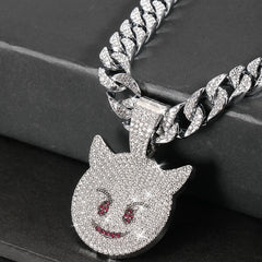 Cat Head Pendant Cuban Chain Necklace