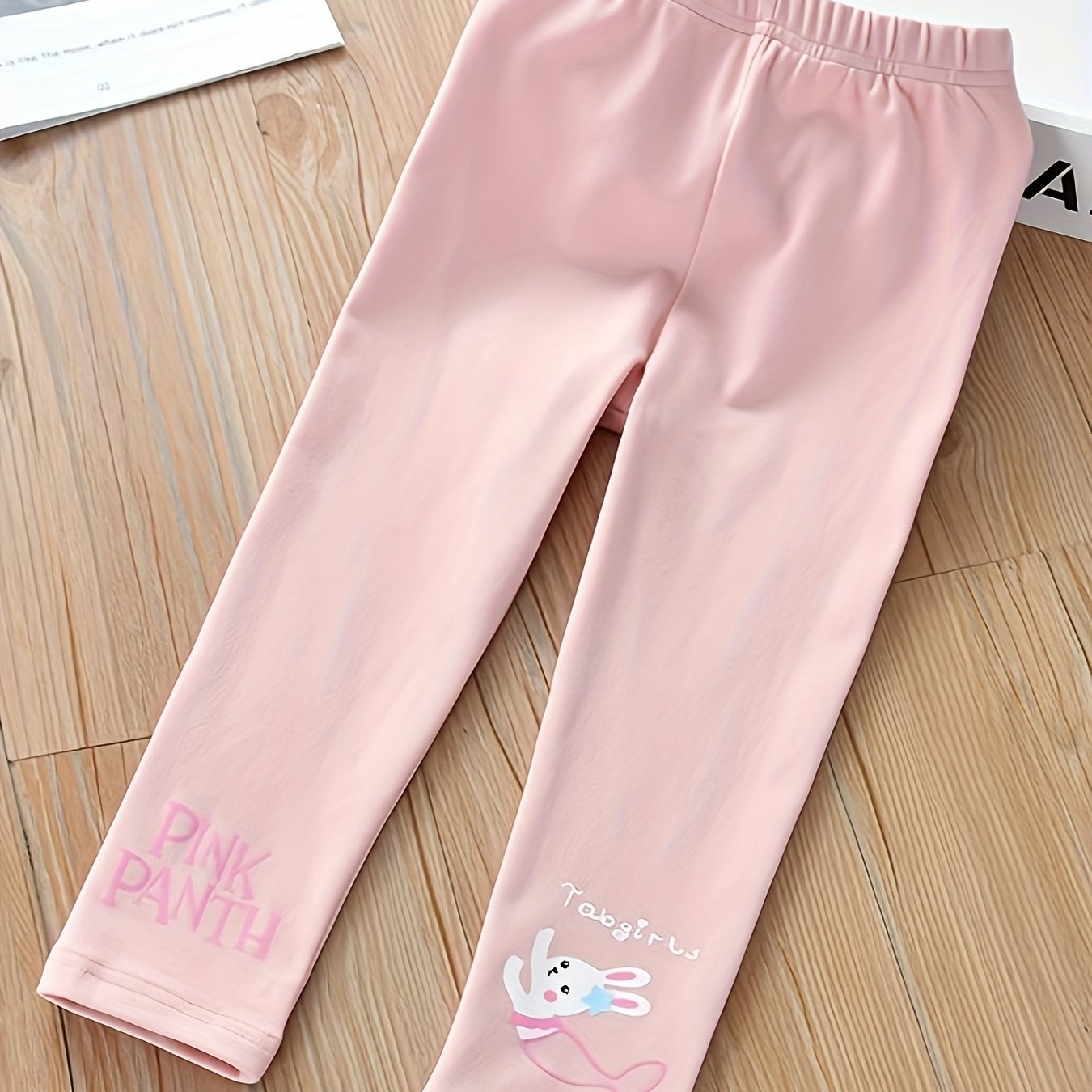 Bunny Print Leggings for Toddler Girls Slim Fit Stretch Pants