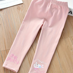 Bunny Print Leggings for Toddler Girls Slim Fit Stretch Pants