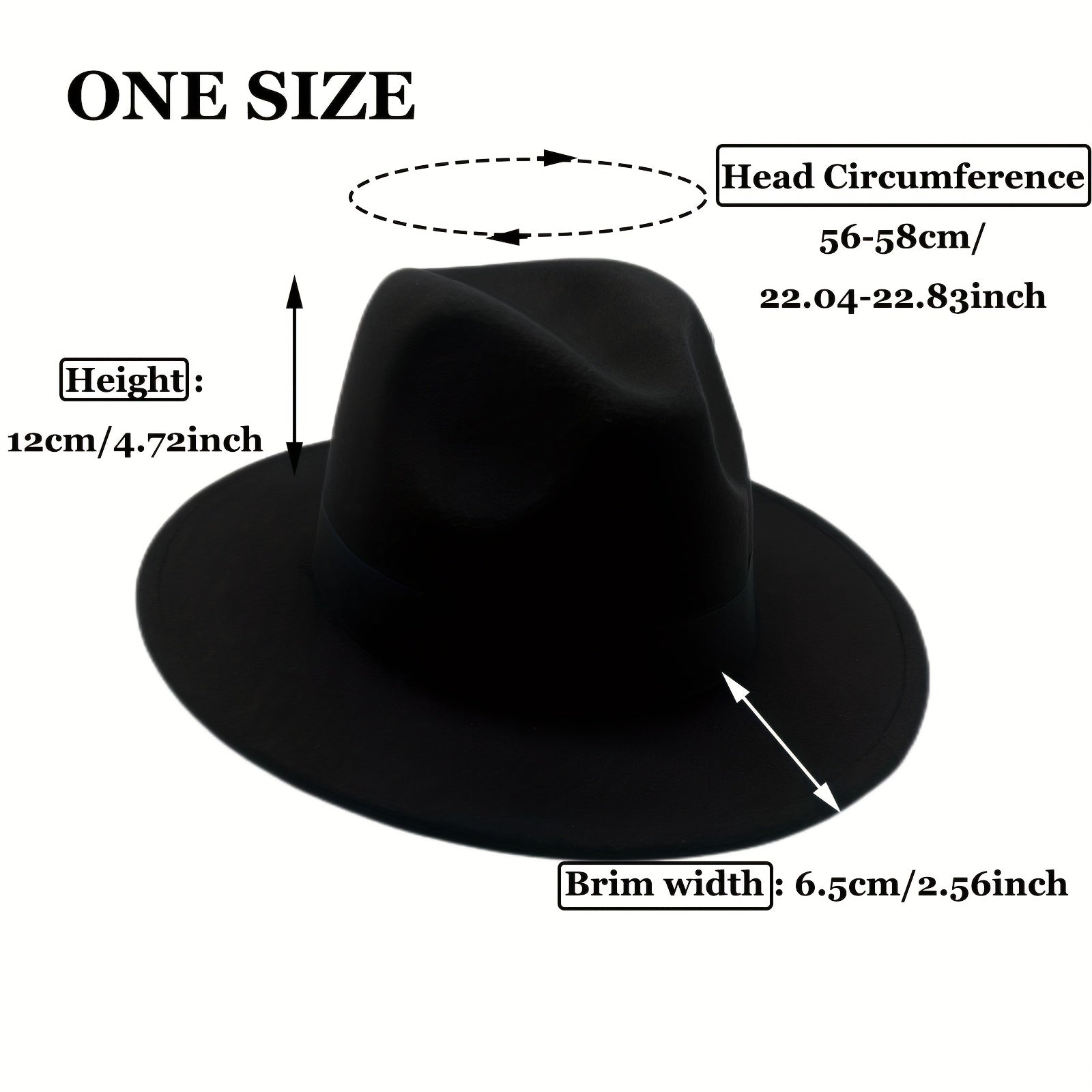 Wide Birm Fedora Hat Feather Decor Felt Hat