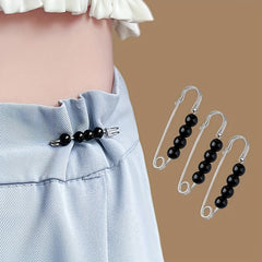 3pcs Faux Pearl Beads Pants Waist Pin Clothes Fixed Brooch