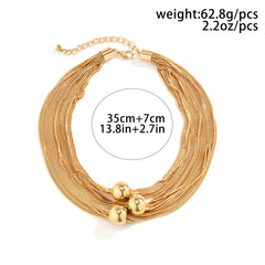 Exaggerated Layer Chain Necklace Stackable Punk Style Neck Jewelry