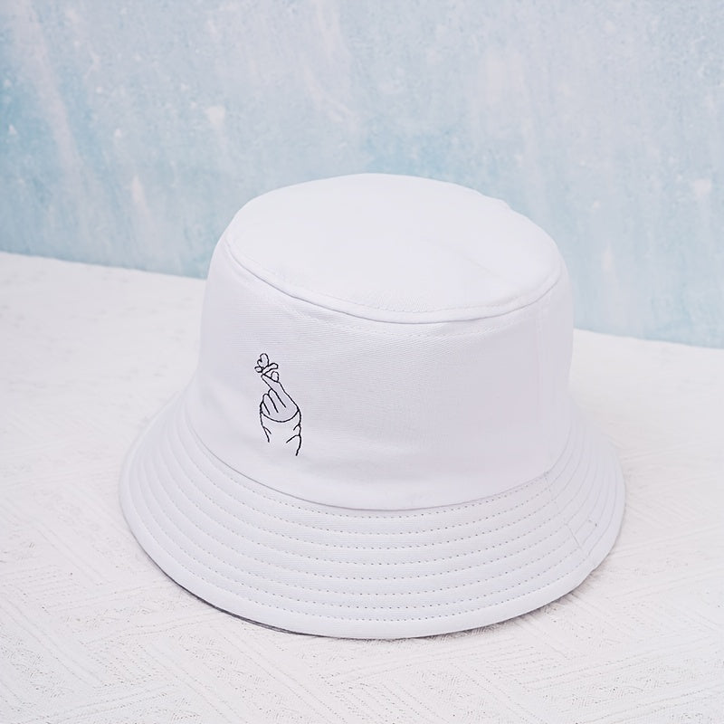 Solid Bucket Hat Casual Beach Sun Hat Fisherman Cap Lightweight Cotton