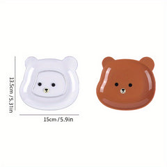 4pcs Bear Clear Plastic Plates for Parties