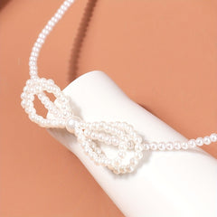 Pearl Bow Headband for Girls Skinny Sweet Princess Headdress for Women