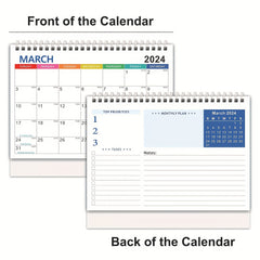 Desk Calendar Planner 12 Monthly Desktop Calendar With To Do Notebook