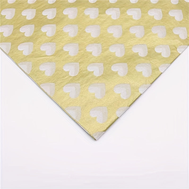 Metallic Golden Print Tissue Paper Bulk, 10 Sheets