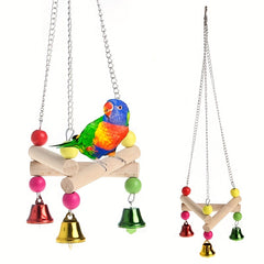 Interactive Parakeet Swing Stand Toy - Fun Perch for Small Birds
