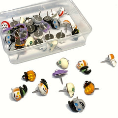40pcs Halloween Push Pins Pumpkin Ghost Decoration Cork Board Photo Wall School