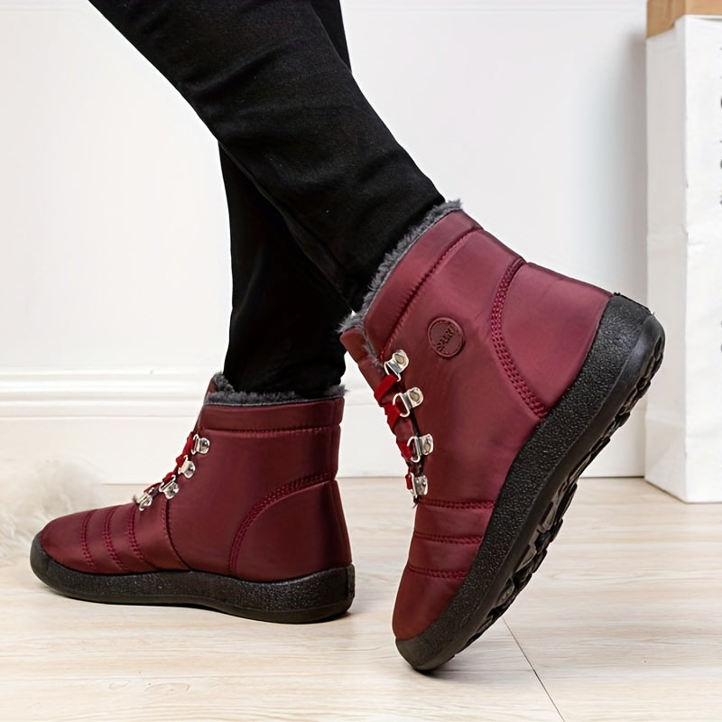 Fur Lined Snow Boots Waterproof Windproof Non Slip Winter Boots