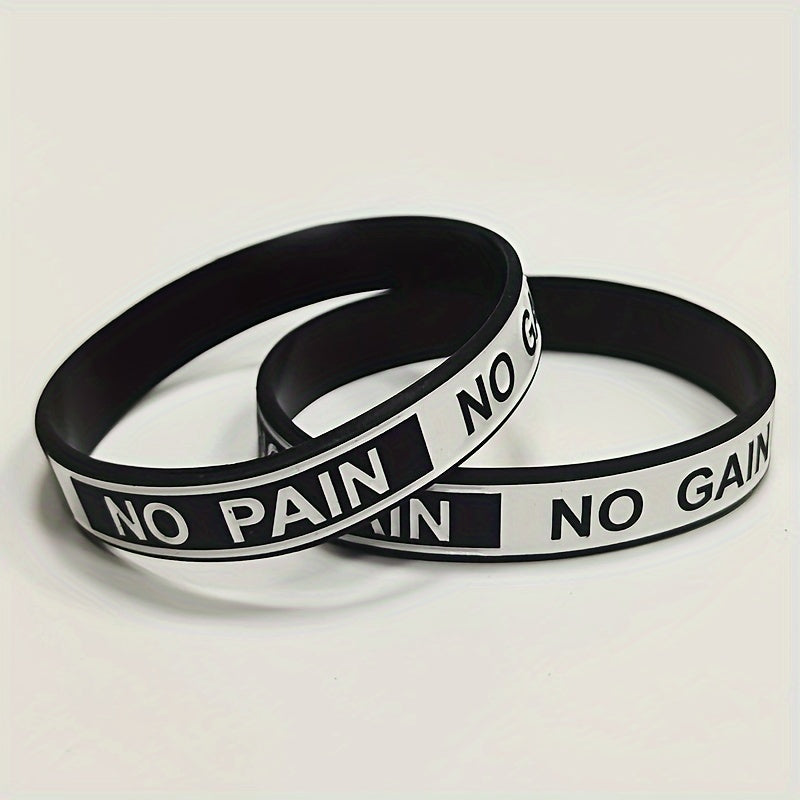 1pc No Pain No Gain Wristbands Motivational Silicone Bracelets
