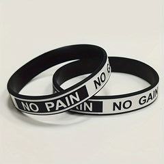 1pc No Pain No Gain Wristbands Motivational Silicone Bracelets