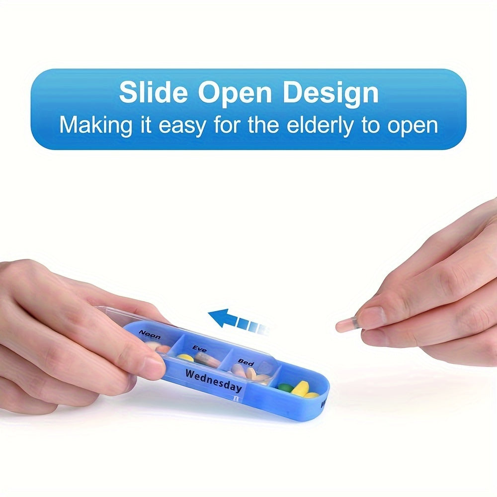 7-Day Pill Organizer Travel Case Reminder Durable Plastic