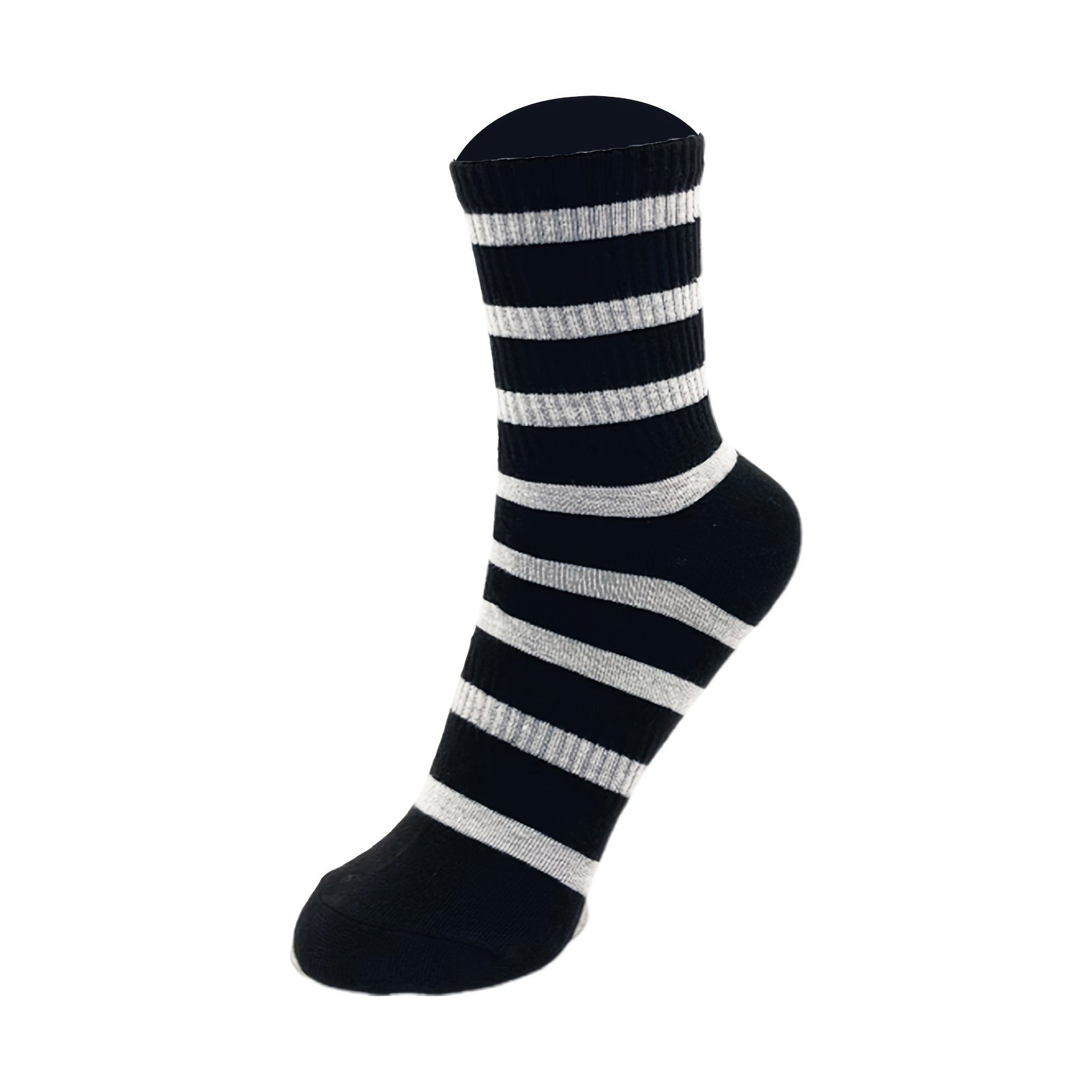 Breathable Striped Crew Socks Women's Stockings