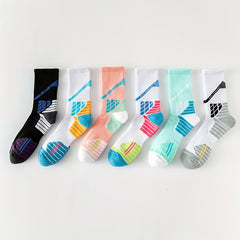 5 Pairs Colorblock Sports Socks for Women