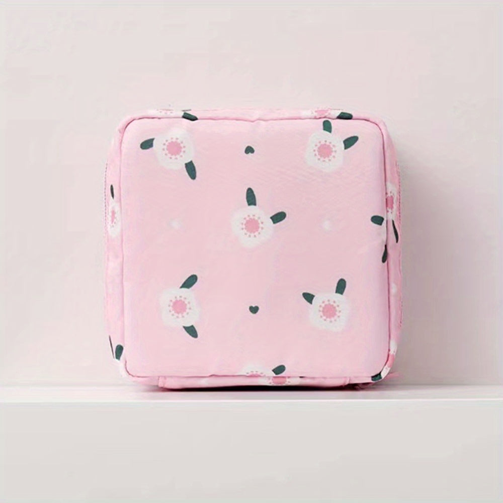 Cartoon Sanitary Napkin Bag Waterproof Nylon Cosmetic Organizer