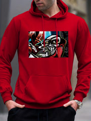 Abstract Painting Print Hoodie Men's Graphic Pullover