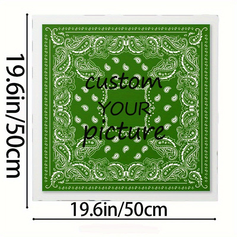 One Piece Green Floral and Leopard Print Square Scarf