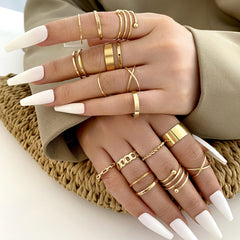 Geometric Surplice Ring Set Women's Jewelry