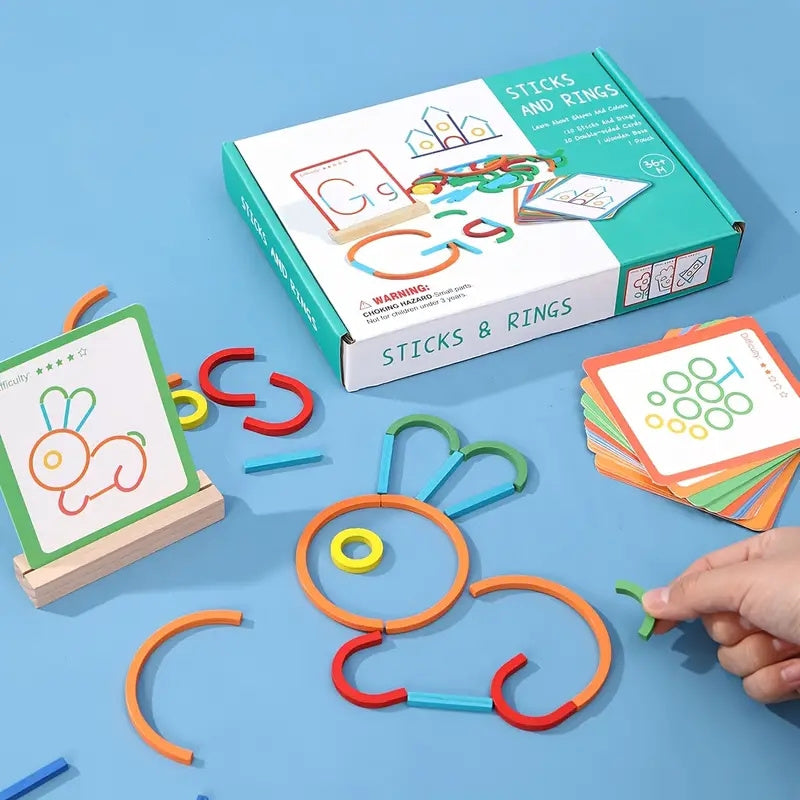 Wooden Sticks and Rings Educational Toy for Kids