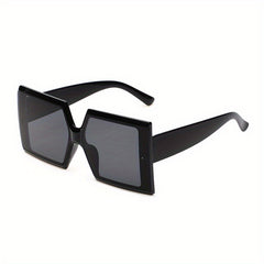Oversized Square Frame Sunglasses Gradient Lens Wide Temple UV400