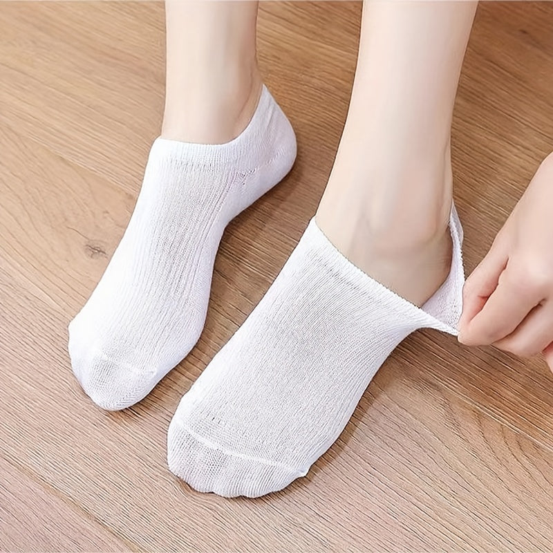 10 Pairs Ribbed No Show Socks Women's Ankle Lightweight Stockings