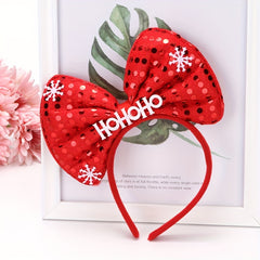 Christmas Festive Supplies Sequin Letter Bow Headband Word Sign
