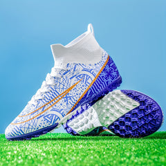 Boy's High Top Turf Football Boots Anti-Skid TF Soccer Cleats