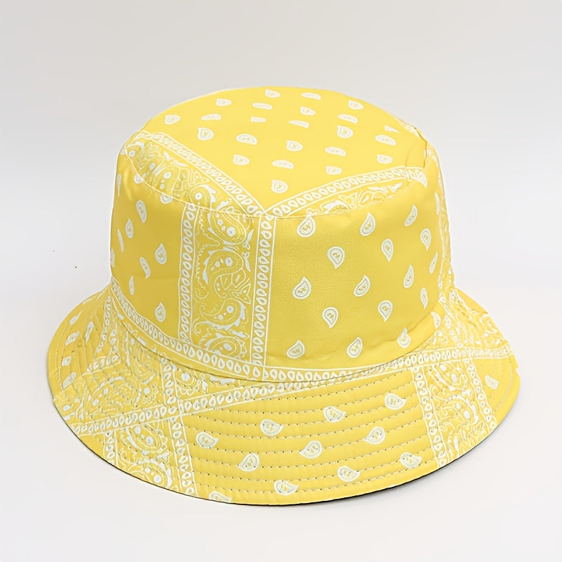 Paisley Pattern Bucket Hat Ethnic Style Couple Sunshade