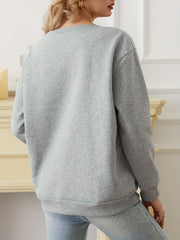 Skull Print Sweatshirt Crew Neck Long Sleeve Casual Women's Clothing