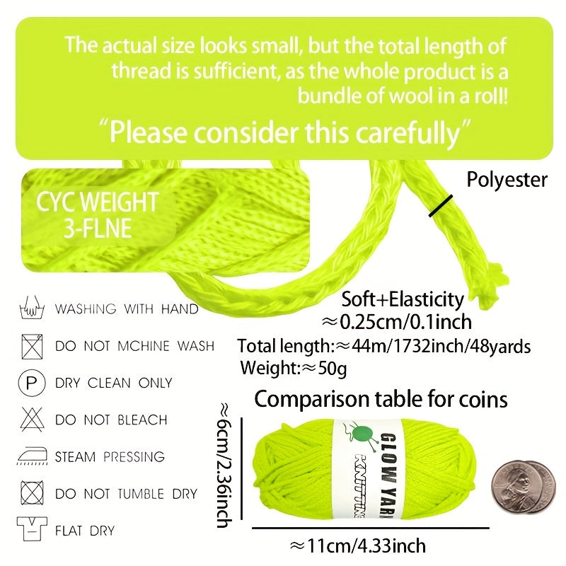 Glow in the Dark Round Strand Yarn - DIY Knitting & Crochet Halloween Decor