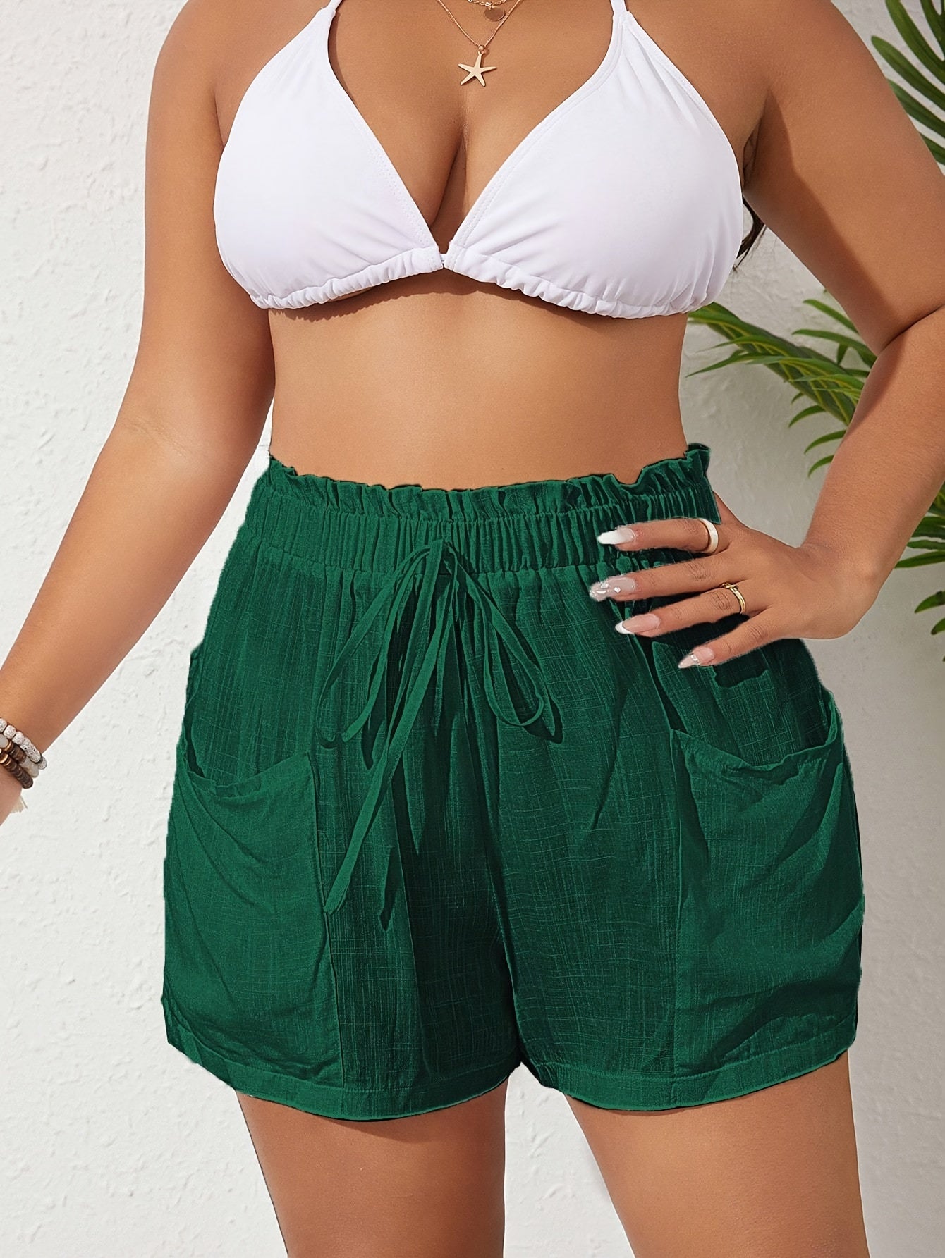  Paperbag Waist Wide Leg Shorts