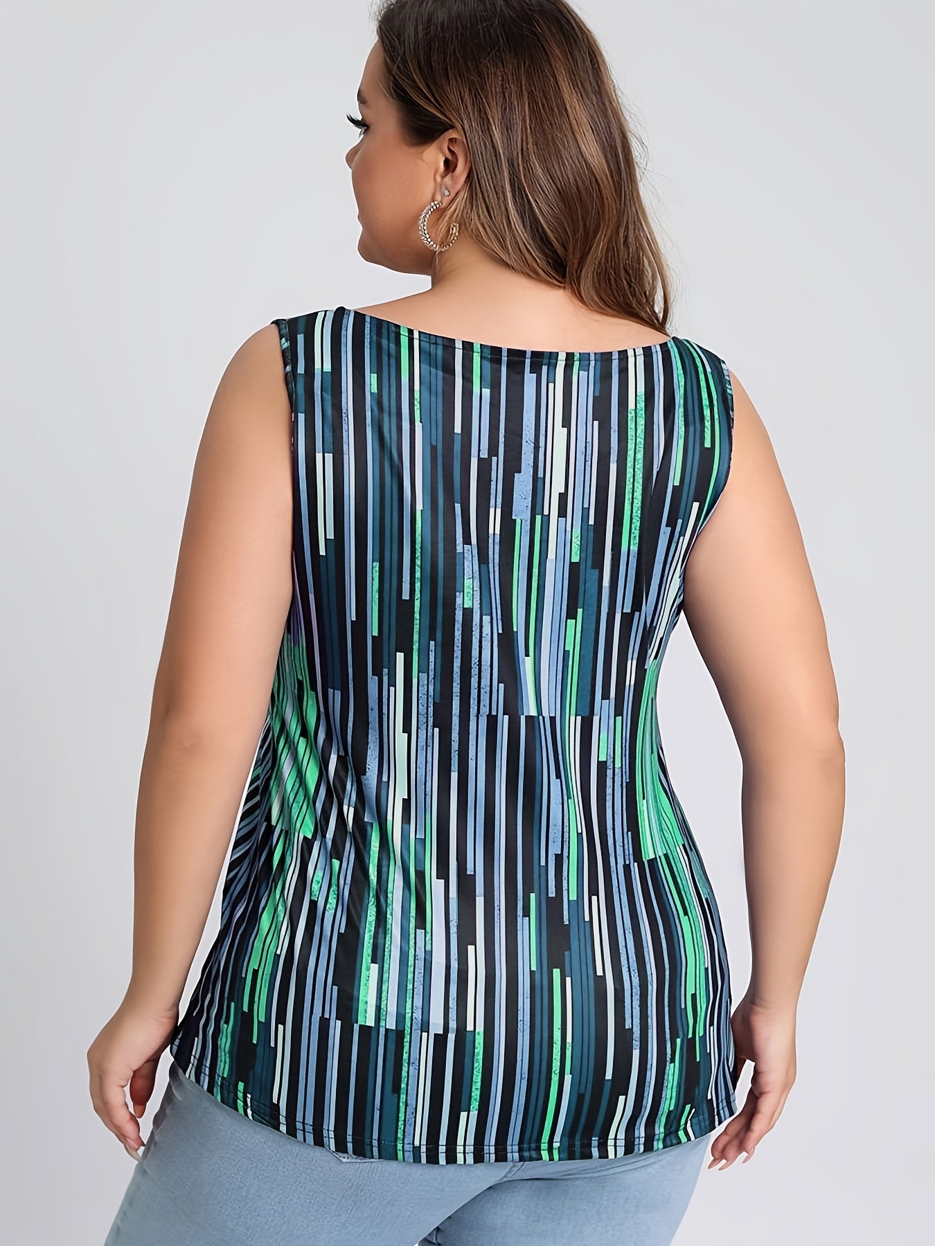  Random Print Cut Out V Neck Tank Top