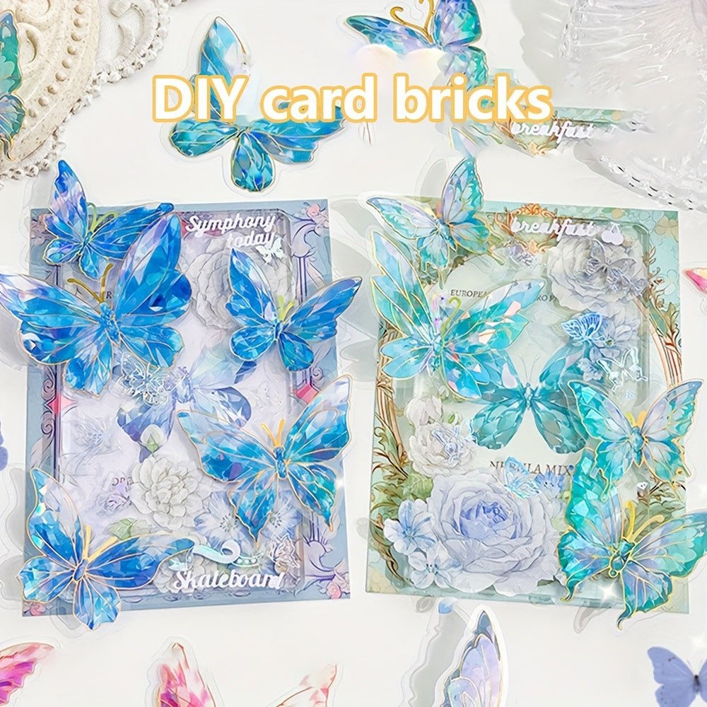 Butterfly Series Hot Stamping & Laser PET Stickers 20pcs