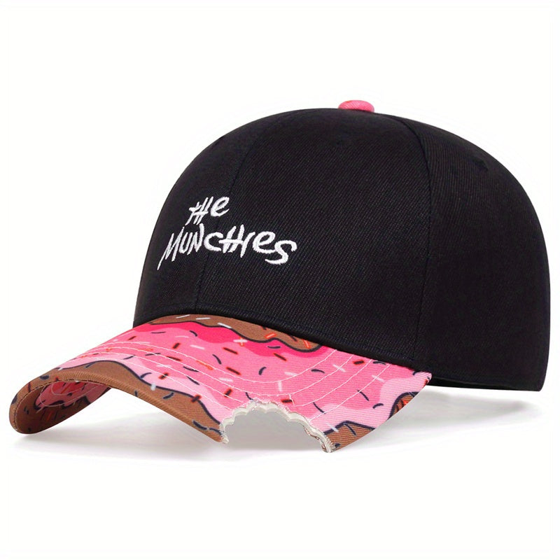 Donut Print Baseball Cap Anime Hip Hop Adjustable Sun Hat Unisex Dad Hats