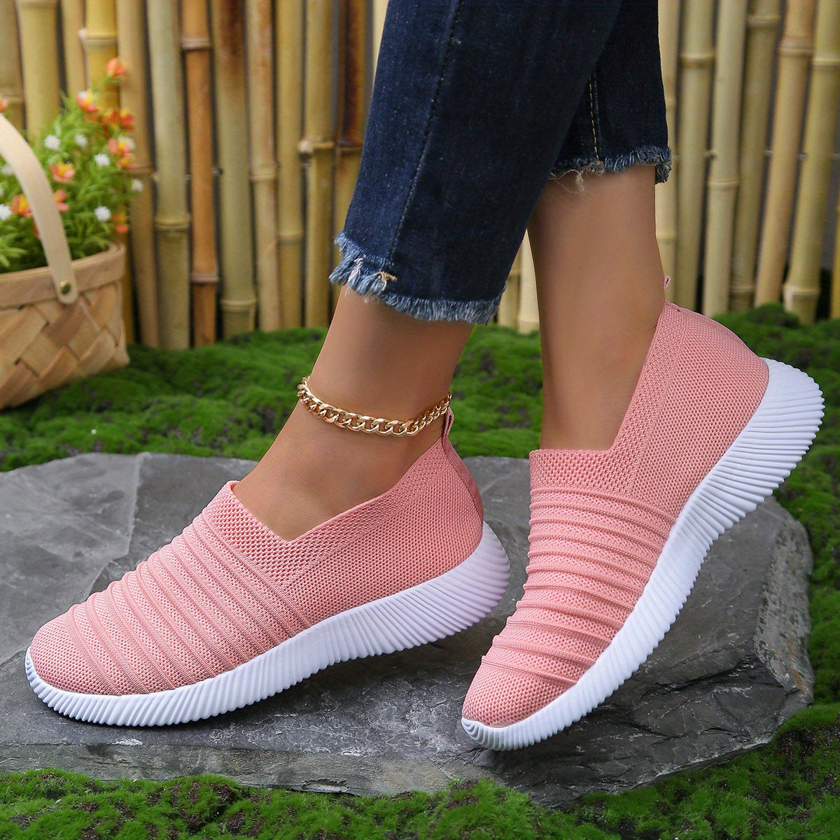 Women's Slip On Casual Sneakers Breathable Outdoor Shoes