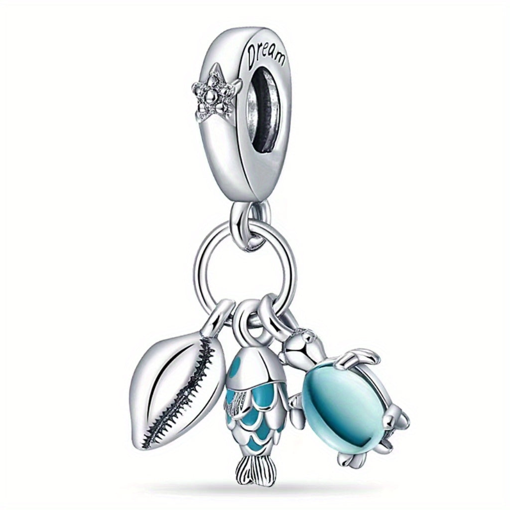925 Silver Chameleon Charm Bead Pendant for DIY Bracelet