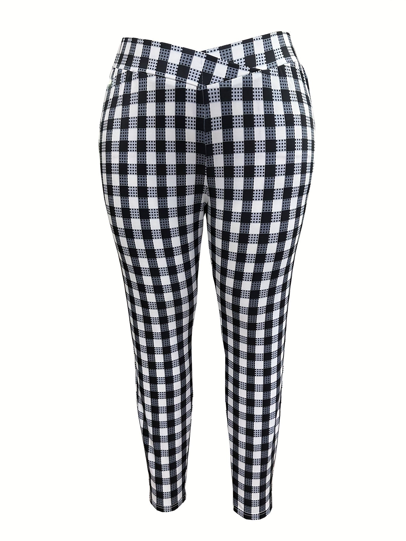  Plaid Print High Rise Leggings