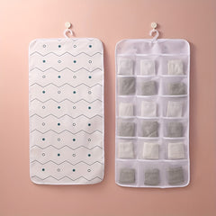 3pcs Hanging Underwear Bags With Grids Large Capacity Shelf Storage Bags