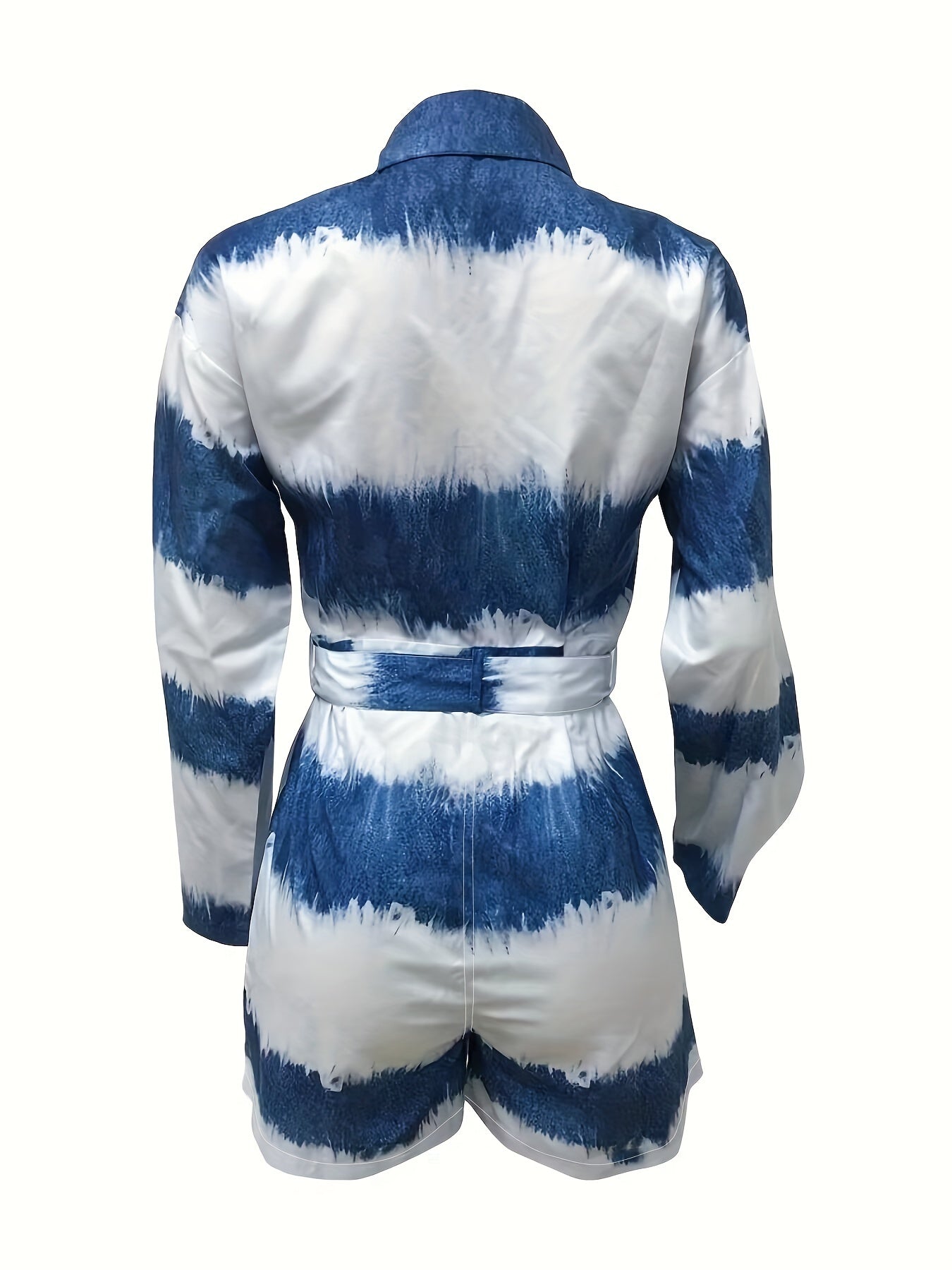 Random Print Long Sleeve Casual Jumpsuit Women's Clothing