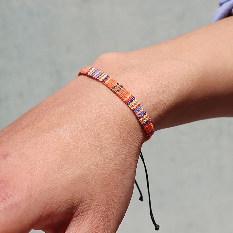 Colorful Bohemian Linen Woven Friendship Bracelet