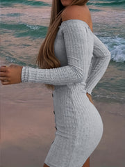  Sexy Dress Women's Off Shoulder Bodycon Midi Dress