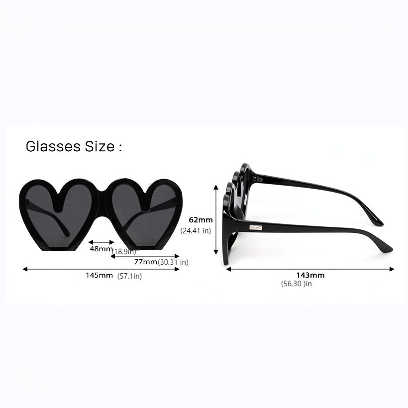 Y2K Heart Sunglasses Love Theme Candy Glasses Beach Party UV400