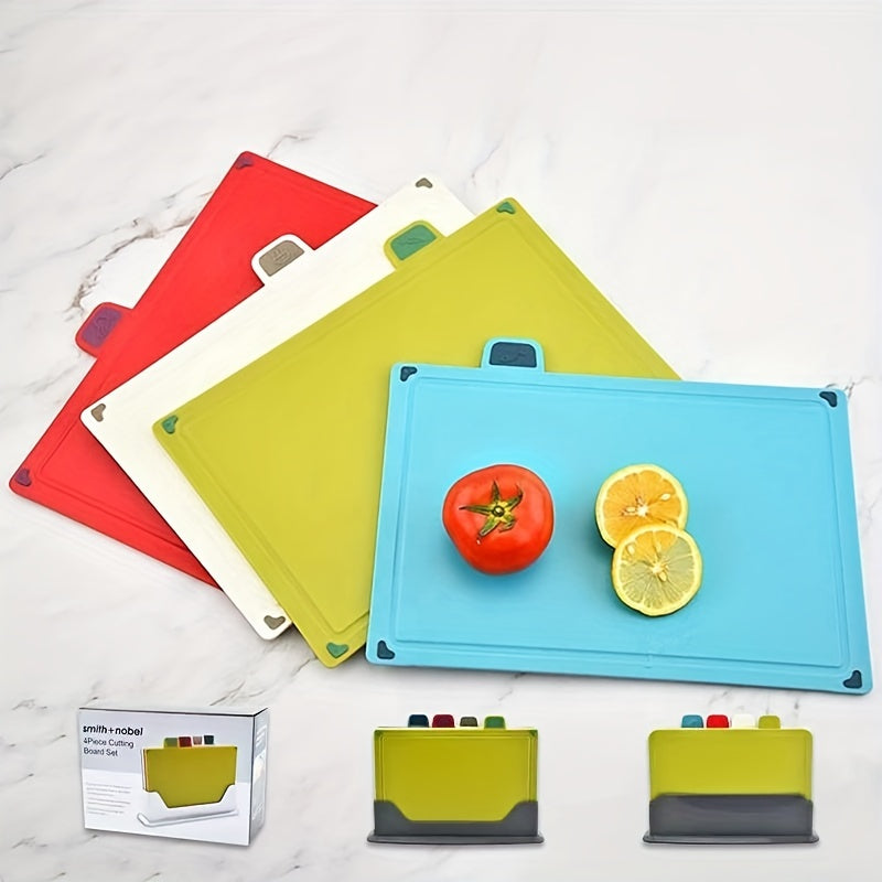 Plastic Chopping Board Set With Storage Stand