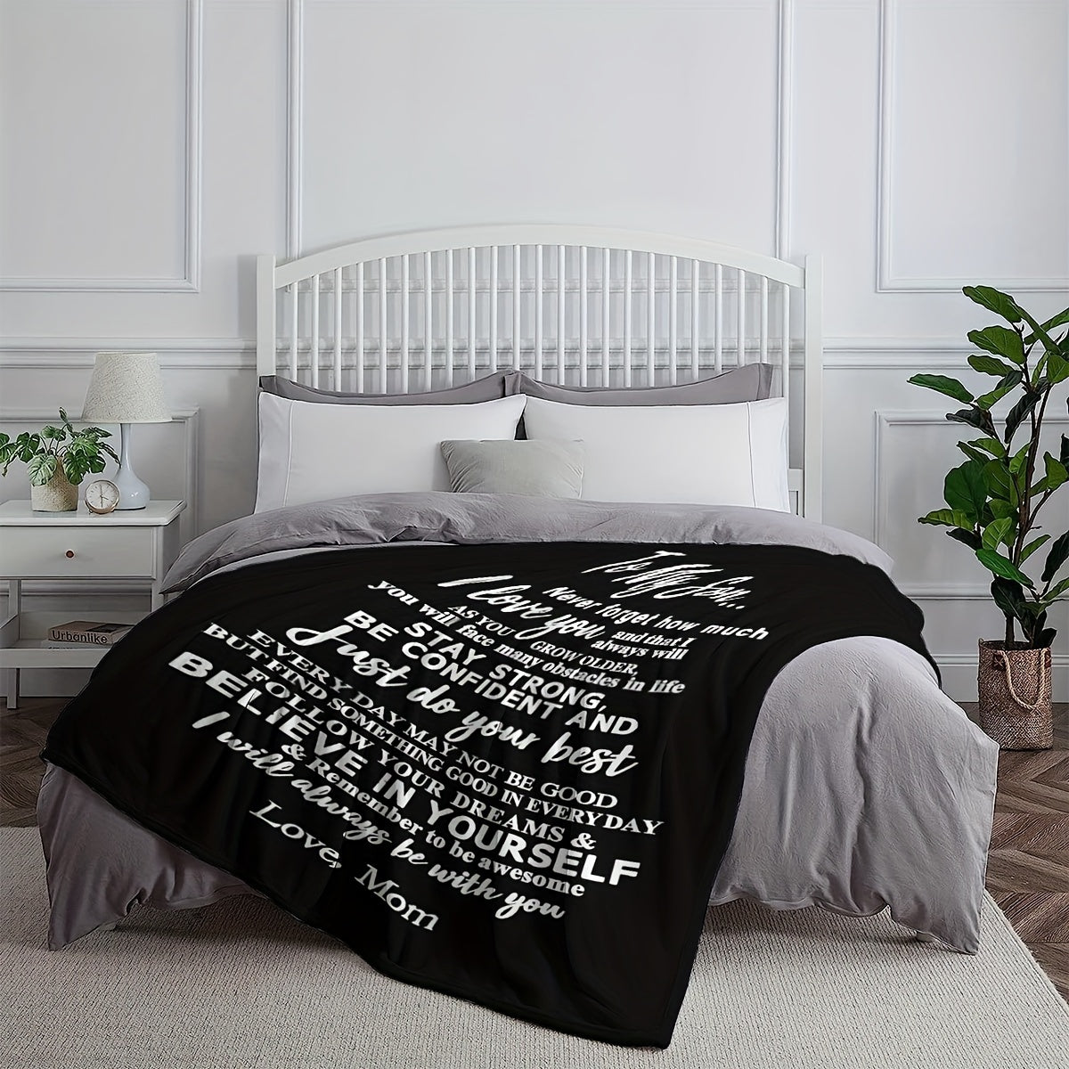 1PC Warm Flannel Throw Blanket Portable Home Gift From Mom