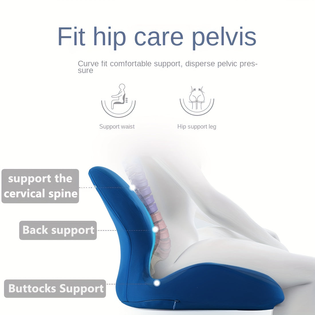 Memory Foam Car Lumbar Support Cushion - Relieve Back Pain & Hemorrhoids