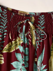 Women's Plus Tropical Print Wide Leg Trousers
