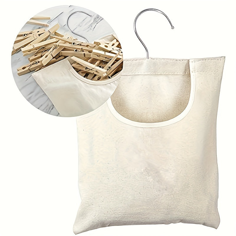Canvas Clothespin Bag with Hanger & Rotatable Hook