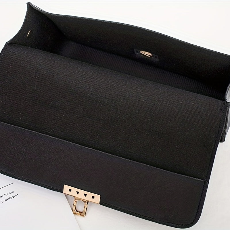Square Crossbody Bag PU Leather Textured Bag Purse Classic Shoulder Bag